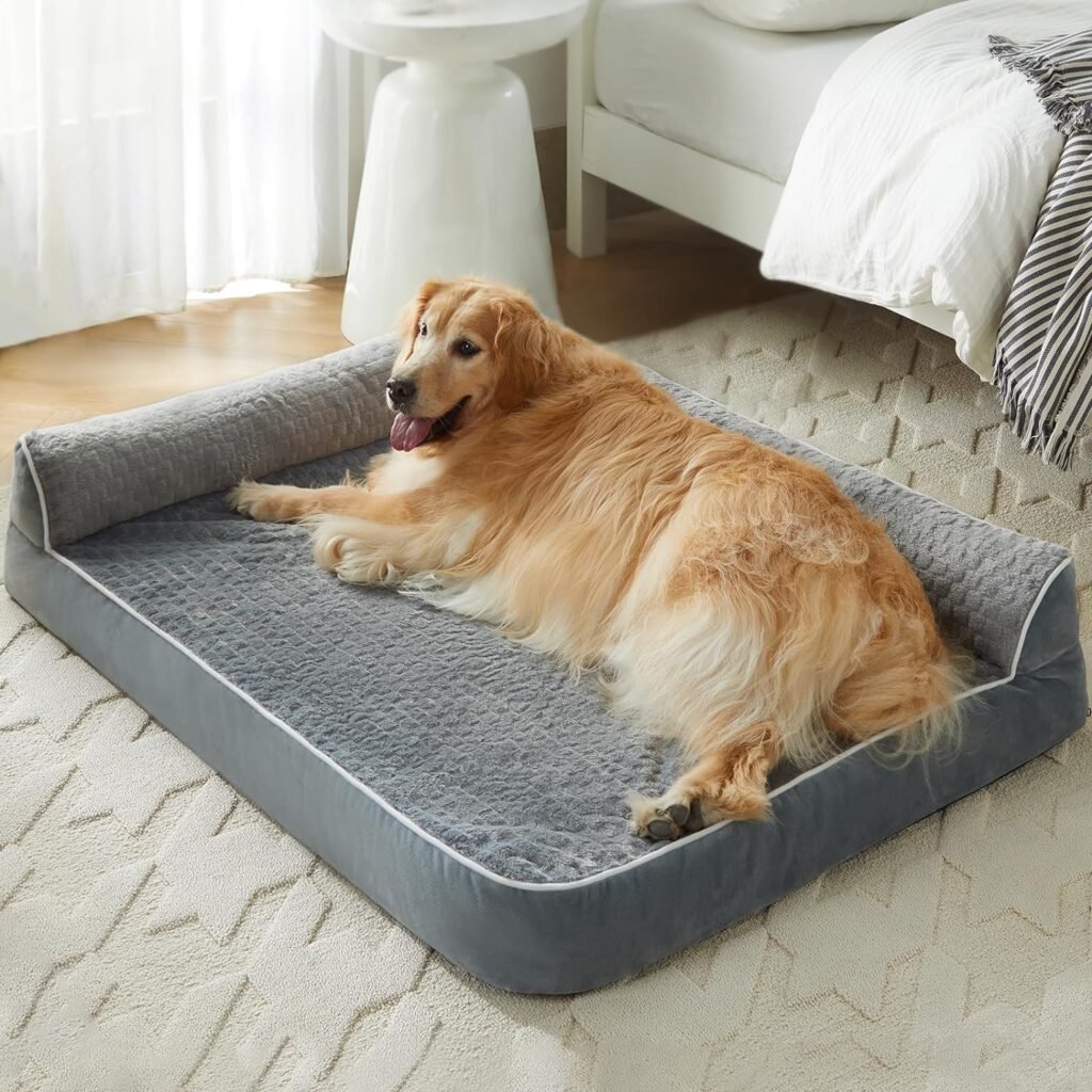 LNSSFFER Dog Beds Large Sized Dog, Orthopedic Dog Beds for Large Dogs with Waterproof Lining and Nonskid Bottom, Waterproof Dog Sofa Bed with Removable Washable Cover, Egg Crate Foam Pet Bed.