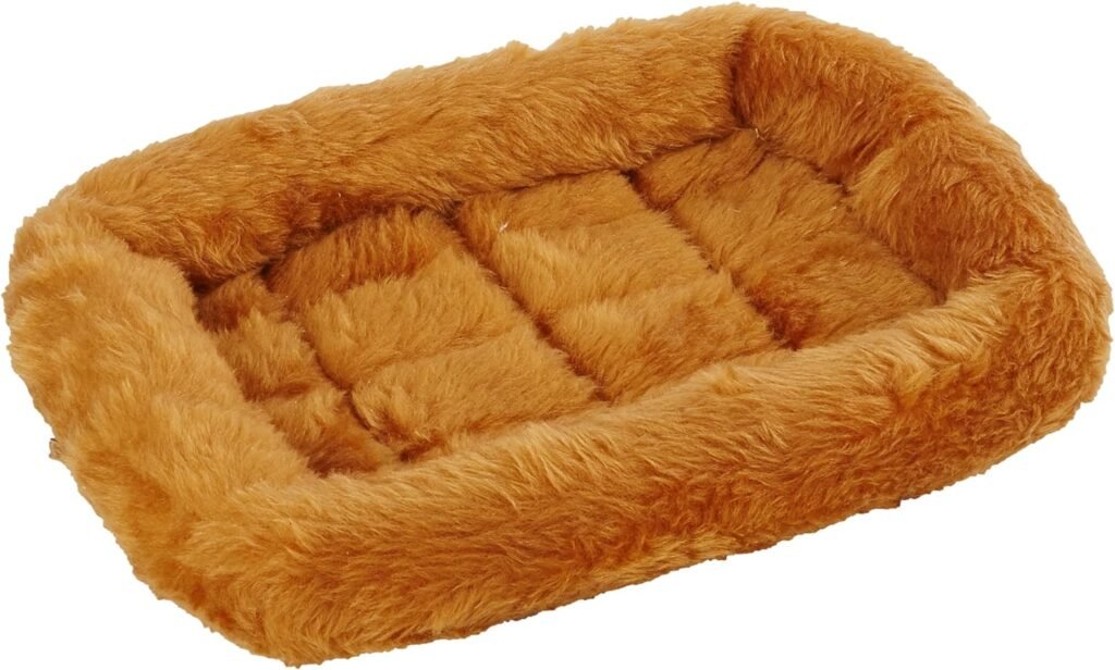 MidWest Homes for Pets Cinnamon 18-Inch Pet Bed w/ Comfortable Bolster | Ideal for Small Breeds  Fits an 18-Inch Crate | Easy Maintenance Machine Wash  Dry