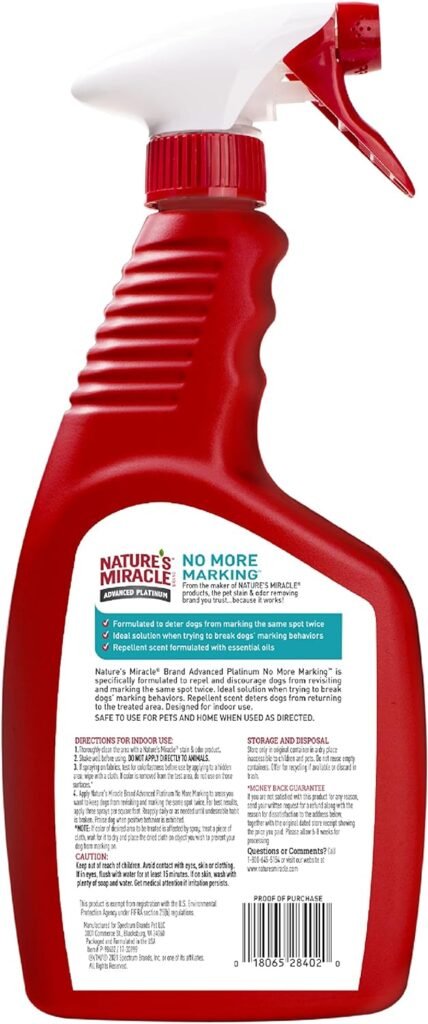 Natures Miracle Advanced Platinum No More Marking, 24 Ounces, Helps Discourage Repetitive Pet Marking New - 24oz